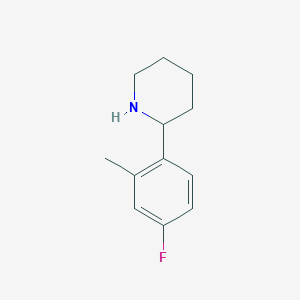 molecular formula C12H16FN B13596247 2-(4-Fluoro-2-methylphenyl)piperidine CAS No. 1257300-01-8