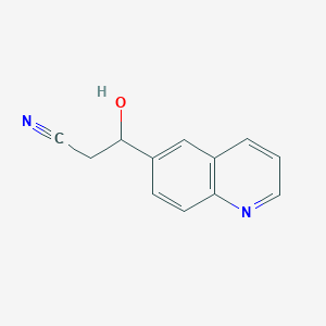 molecular formula C12H10N2O B13596261 3-Hydroxy-3-(quinolin-6-yl)propanenitrile 