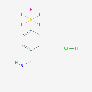 molecular formula C8H11ClF5NS B13596269 Methyl({[4-(pentafluoro-lambda6-sulfanyl)phenyl]methyl})amine hydrochloride 