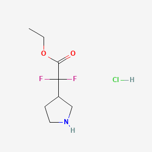 molecular formula C8H14ClF2NO2 B13596274 Ethyl2,2-difluoro-2-(pyrrolidin-3-yl)acetatehydrochloride 