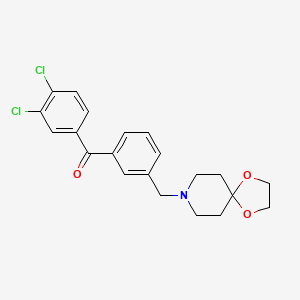 molecular formula C21H21Cl2NO3 B1359632 3,4-Dichloro-3'-[1,4-dioxa-8-azaspiro[4.5]decan-8-ylmethyl]benzophenone CAS No. 898762-28-2