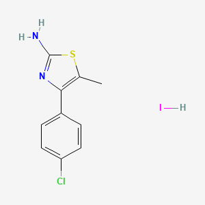 molecular formula C10H10ClIN2S B13596320 4-(4-Chlorophenyl)-5-methyl-1,3-thiazol-2-aminehydroiodide 