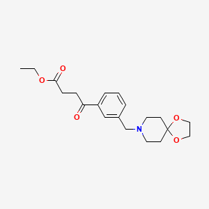 Ethyl 4-[3-[1,4-dioxa-8-azaspiro[4.5]decan-8-ylmethyl]phenyl]-4-oxobutyrate