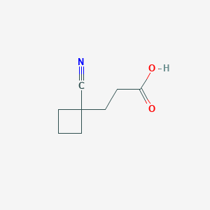 molecular formula C8H11NO2 B13596342 3-(1-Cyanocyclobutyl)propanoicacid 