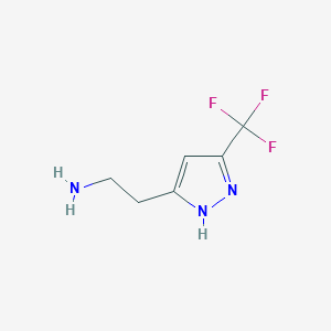 molecular formula C6H8F3N3 B13596343 2-(5-(Trifluoromethyl)-1h-pyrazol-3-yl)ethan-1-amine 