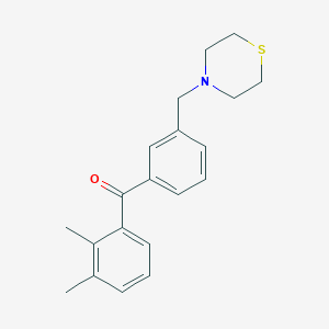 molecular formula C20H23NOS B1359637 2,3-Dimethyl-3'-thiomorpholinomethyl benzophenone CAS No. 898763-11-6