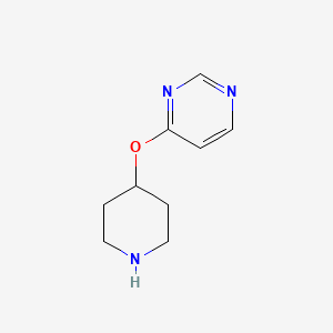 molecular formula C9H13N3O B13596371 4-(Piperidin-4-yloxy)pyrimidine 