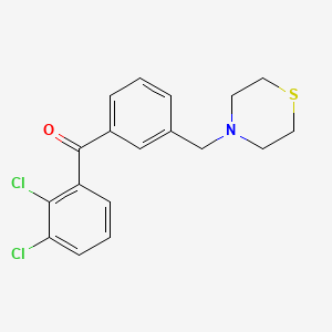 molecular formula C18H17Cl2NOS B1359640 2,3-Dichloro-3'-thiomorpholinomethyl benzophenone CAS No. 898787-78-5