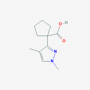 molecular formula C11H16N2O2 B13596402 1-(1,4-dimethyl-1H-pyrazol-3-yl)cyclopentane-1-carboxylic acid 