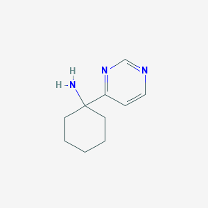 molecular formula C10H15N3 B13596408 1-(Pyrimidin-4-yl)cyclohexan-1-amine 