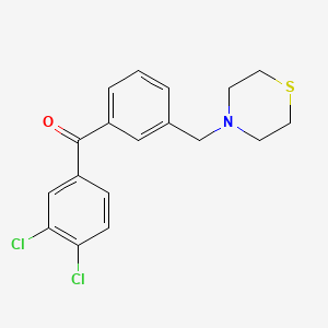 molecular formula C18H17Cl2NOS B1359641 3,4-Dichloro-3'-thiomorpholinomethylbenzophenone CAS No. 898787-87-6