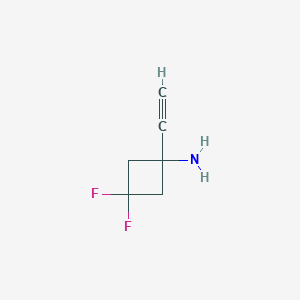 molecular formula C6H7F2N B13596427 1-Ethynyl-3,3-difluorocyclobutan-1-amine 