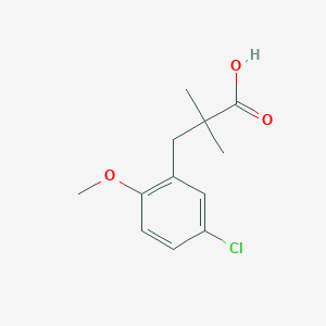 molecular formula C12H15ClO3 B13596431 3-(5-Chloro-2-methoxyphenyl)-2,2-dimethylpropanoic acid 