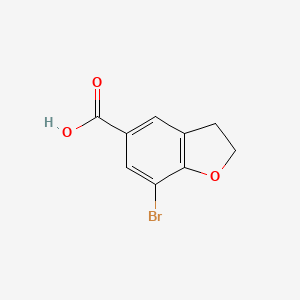 molecular formula C9H7BrO3 B13596464 7-Bromo-2,3-dihydrobenzofuran-5-carboxylic acid 