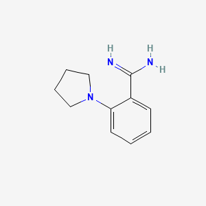 molecular formula C11H15N3 B13596468 2-(Pyrrolidin-1-yl)benzimidamide 