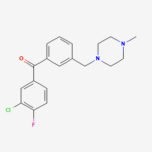 B1359649 3-Chloro-4-fluoro-3'-(4-methylpiperazinomethyl) benzophenone CAS No. 898788-92-6
