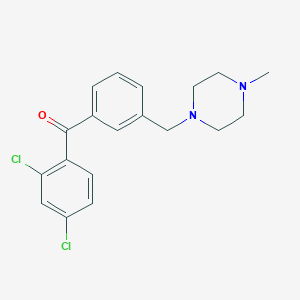molecular formula C19H20Cl2N2O B1359650 2,4-二氯-3'-(4-甲基哌嗪甲基)二苯甲酮 CAS No. 898789-23-6