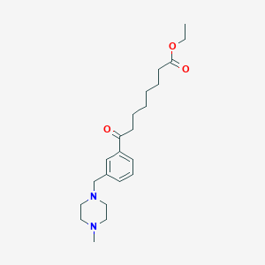 molecular formula C22H34N2O3 B1359654 8-[3-(4-甲基哌嗪甲基)苯基]-8-氧代辛酸乙酯 CAS No. 898789-55-4