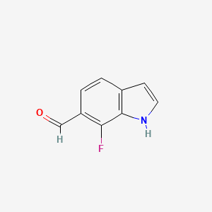 molecular formula C9H6FNO B13596554 7-fluoro-1H-indole-6-carbaldehyde 