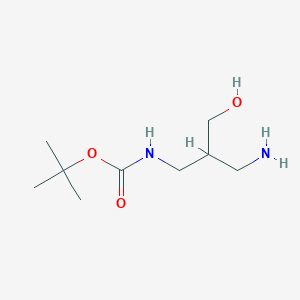 molecular formula C9H20N2O3 B13596558 Tert-butyl (3-amino-2-(hydroxymethyl)propyl)carbamate 