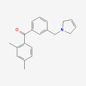B1359657 (3-((2,5-Dihydro-1H-pyrrol-1-yl)methyl)phenyl)(2,4-dimethylphenyl)methanone CAS No. 898790-16-4
