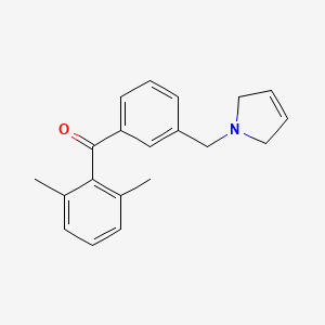 B1359659 (3-((2,5-Dihydro-1H-pyrrol-1-yl)methyl)phenyl)(2,6-dimethylphenyl)methanone CAS No. 898790-22-2