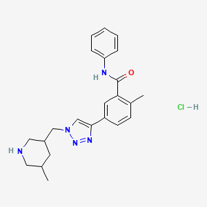 2-methyl-5-{1-[(5-methylpiperidin-3-yl)methyl]-1H-1,2,3-triazol-4-yl}-N-phenylbenzamide hydrochloride