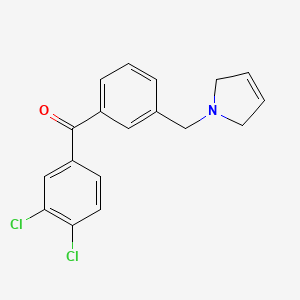 molecular formula C18H15Cl2NO B1359666 (3,4-二氯苯基)(3-((2,5-二氢-1H-吡咯-1-基)甲基)苯基)甲苯酮 CAS No. 898749-54-7