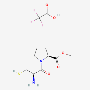 molecular formula C11H17F3N2O5S B13596680 methyl(2S)-1-[(2R)-2-amino-3-sulfanylpropanoyl]pyrrolidine-2-carboxylate,trifluoroaceticacid 