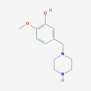 molecular formula C12H18N2O2 B13596696 2-Methoxy-5-(piperazin-1-ylmethyl)phenol 