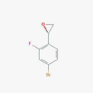 molecular formula C8H6BrFO B13596735 (R)-2-(4-Bromo-2-fluorophenyl)oxirane 