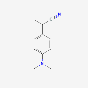 molecular formula C11H14N2 B13596837 2-(4-(Dimethylamino)phenyl)propanenitrile 