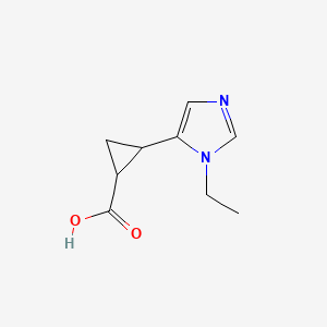 molecular formula C9H12N2O2 B13596857 2-(1-ethyl-1H-imidazol-5-yl)cyclopropane-1-carboxylic acid 