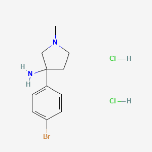 molecular formula C11H17BrCl2N2 B13596868 3-(4-Bromophenyl)-1-methylpyrrolidin-3-aminedihydrochloride 