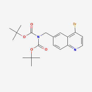 molecular formula C20H25BrN2O4 B13596941 tert-butylN-[(4-bromoquinolin-6-yl)methyl]-N-[(tert-butoxy)carbonyl]carbamate 