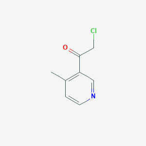 molecular formula C8H8ClNO B13596942 4-Methyl-3-(2-chloroacetyl)pyridine 