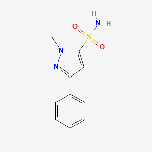 molecular formula C10H11N3O2S B13596958 1-Methyl-3-phenyl-1h-pyrazole-5-sulfonamide 