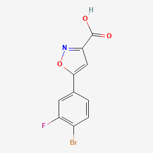 molecular formula C10H5BrFNO3 B13596972 5-(4-Bromo-3-fluorophenyl)isoxazole-3-carboxylic Acid 