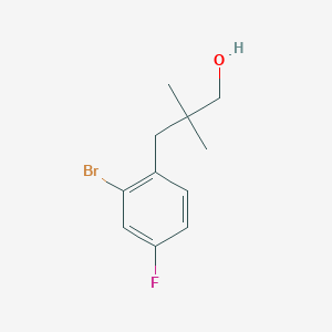 molecular formula C11H14BrFO B13597025 3-(2-Bromo-4-fluorophenyl)-2,2-dimethylpropan-1-ol 