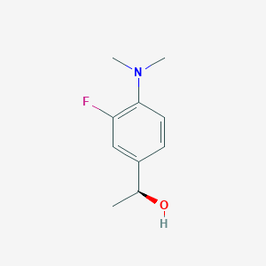 molecular formula C10H14FNO B13597123 (S)-1-(4-(Dimethylamino)-3-fluorophenyl)ethan-1-ol 