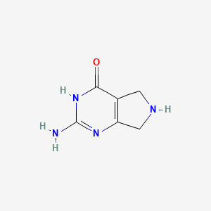 molecular formula C6H8N4O B13597125 2-Amino-6,7-dihydro-5H-pyrrolo[3,4-d]pyrimidin-4-ol 