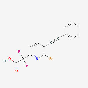 2-[6-Bromo-5-(2-phenylethynyl)pyridin-2-yl]-2,2-difluoroaceticacid