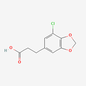 molecular formula C10H9ClO4 B13597222 3-(7-Chloro-2H-1,3-benzodioxol-5-yl)propanoic acid CAS No. 88525-48-8