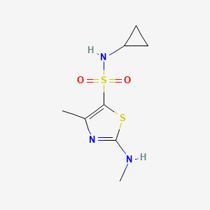 molecular formula C8H13N3O2S2 B13597224 N-cyclopropyl-4-methyl-2-(methylamino)-1,3-thiazole-5-sulfonamide 