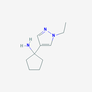 1-(1-ethyl-1H-pyrazol-4-yl)cyclopentan-1-amine