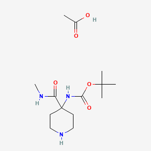 molecular formula C14H27N3O5 B13597257 aceticacid,tert-butylN-[4-(methylcarbamoyl)piperidin-4-yl]carbamate 