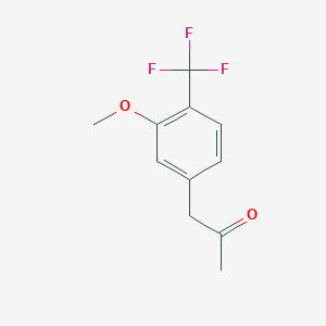 molecular formula C11H11F3O2 B13597305 5-(2-Oxopropyl)-2-(trifluoromethyl)anisole 