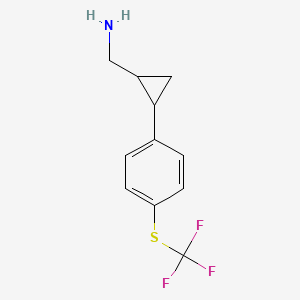 (2-(4-((Trifluoromethyl)thio)phenyl)cyclopropyl)methanamine