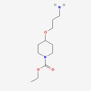 molecular formula C11H22N2O3 B13597319 Ethyl 4-(3-aminopropoxy)piperidine-1-carboxylate 