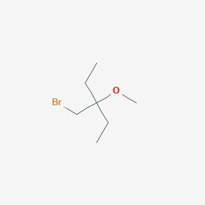 molecular formula C7H15BrO B13597325 3-(Bromomethyl)-3-methoxypentane 